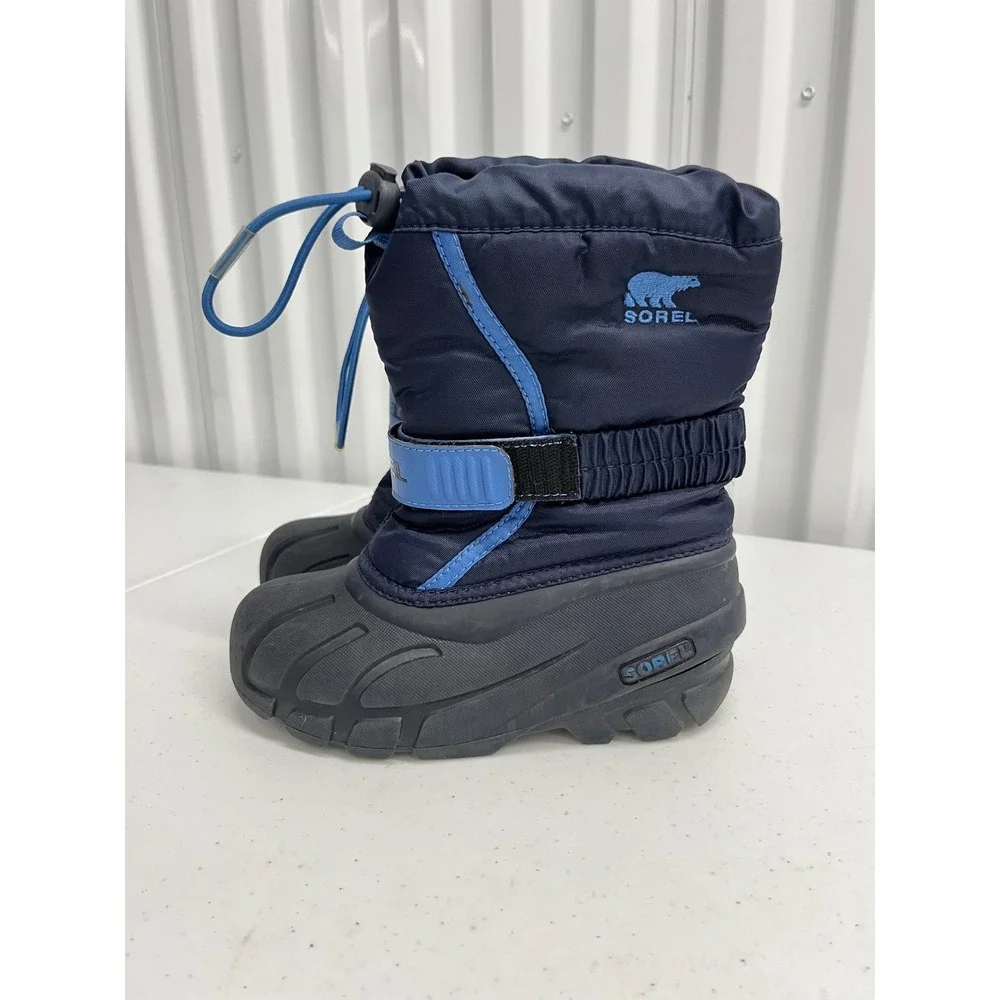 SOREL Flurry Winter Snow Boots Blue Size 12 Kids Waterproof Insulated NC1831